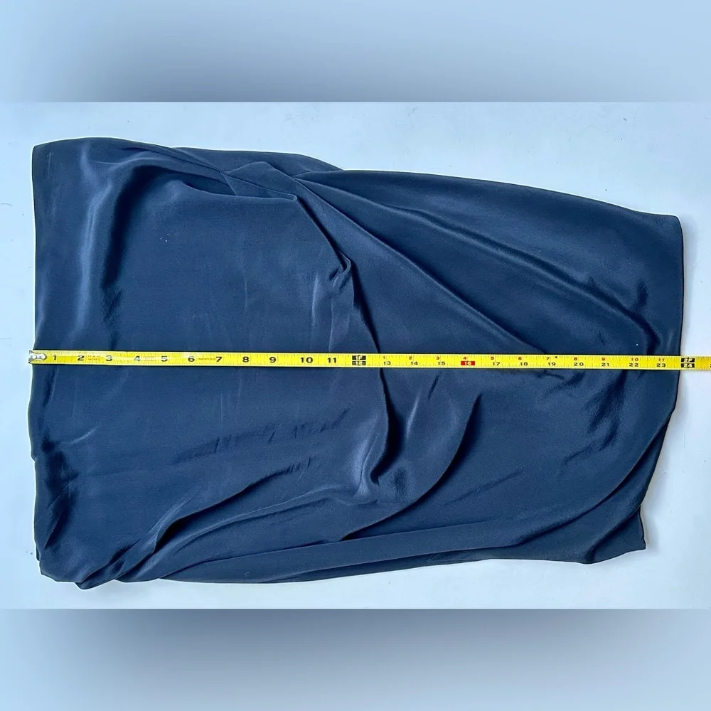 EUC Yoana Baraschi Anthropologie Silk Navy Draped pencil skirt, size 8